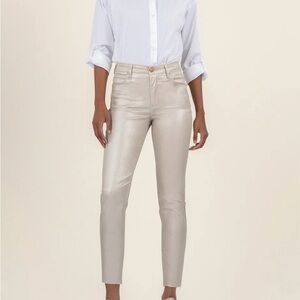 NWT KUT Metallic Champagne Skinny Ankle Pants
